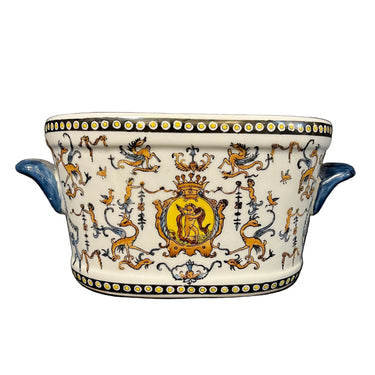 Jardinera China decorativa con motivos naturales coloridos s.XX Bucarest Art & Antiques