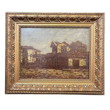 Ulises Vásquez - Óleo sobre tela ‘Casas de Campo’ Bucarest Art & Antiques