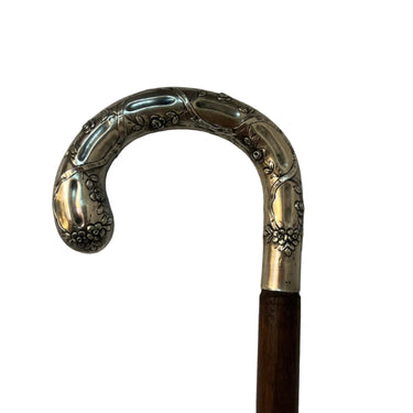Bastón francés de madera y empuñadura de plata 800 Bucarest Art & Antiques