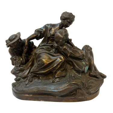 Figura en bronce francesa “Escena galante” firmada Etienne-Maurice Falconet s. XVIII Bucarest Art & Antiques