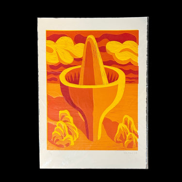 Michael Yaikel - Linoleo 4 colores 'Planta monocromo amarillo' 5/8 Colección Exclusiva