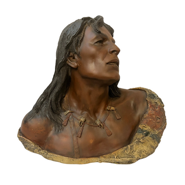 Busto Friedrich Goldscheider 'Indígena Americano' de Terracota Bucarest Art & Antiques