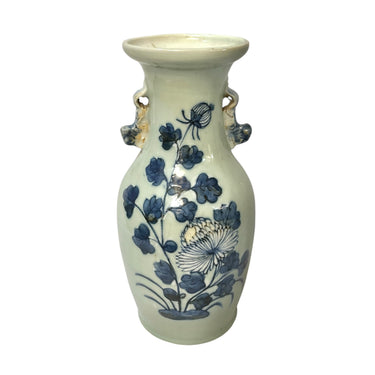 Florero chino de porcelana esmalte floral Bucarest Art & Antiques