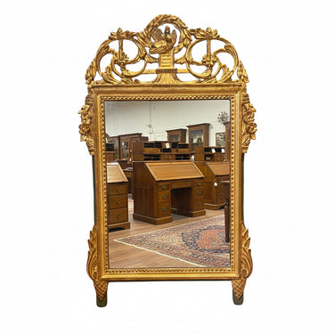 Espejo dorado francés Luis XVI tallado pichones y guirnaldas s.XIX Bucarest Art & Antiques