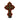 Crucifijo con benditera francés en bronce y madera sobre terciopelo rojo fines s.XIX Bucarest Art & Antiques