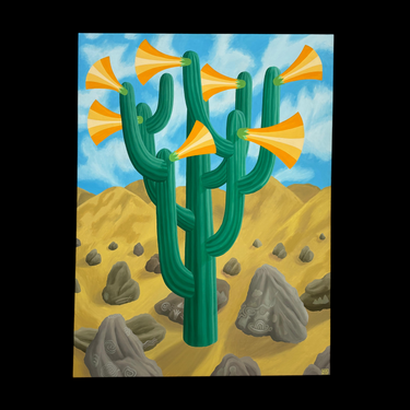 Michael Yaikel - Óleo sobre tela 'Cactus del desierto' Colección Exclusiva
