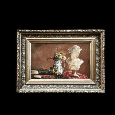 A. Valenzuela Puelma- Óleo sobre madera "Torso y flores" Consignación
