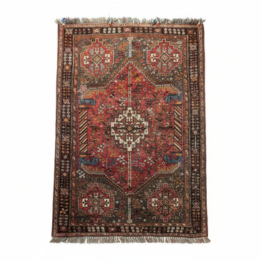 Alfombra Persa Tribal lana medallón rojo 254x170 Bucarest Art & Antiques