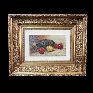 Anónimo - Óleo sobre cholguán naturaleza muerta 'Granadas' Bucarest Art & Antiques