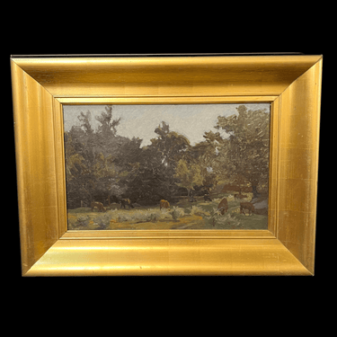 Anónimo - Óleo sobre tela ‘Vacas pastando entre arboles’ Bucarest Art & Antiques