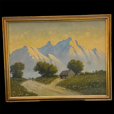 Benito Ramos Catalán - Óleo sobre tela ‘Camino y cordillera’ Bucarest Art & Antiques