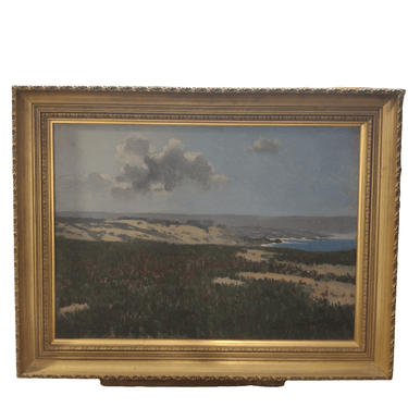 Benito Rebolledo - Óleo sobre tela 'Paisaje docas y playa' Colección Exclusiva