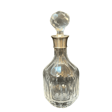 Botella de cristal y cuello de plaqué lonjas Bucarest Art & Antiques