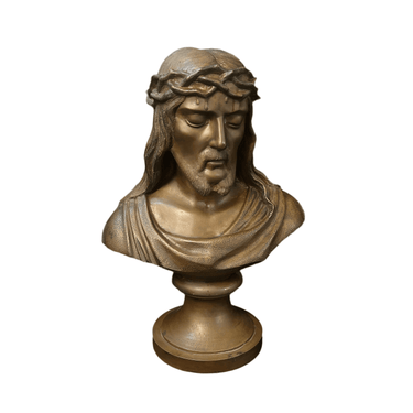 Busto de Cristo de bronce con dedicatoria a don Luís Lira Luco Bucarest Art & Antiques