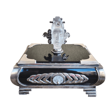 Caja obsidiana de cristal de roca y plata Ezequiel Tapia Colección Exclusiva