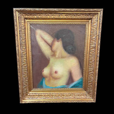 Darío Contreras - Óleo sobre tela 1979 'Mujer a torso desnudo' Bucarest Art & Antiques