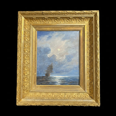Enrique Swinburn - Óleo sobre madera 'Navegante bajo la Luna llena' Bucarest Art & Antiques
