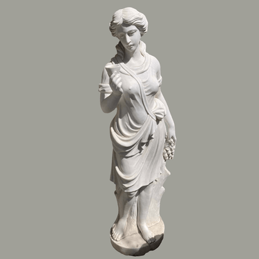 Escultura de mármol estilo clásico Mujer con copa y uvas Bucarest Art & Antiques