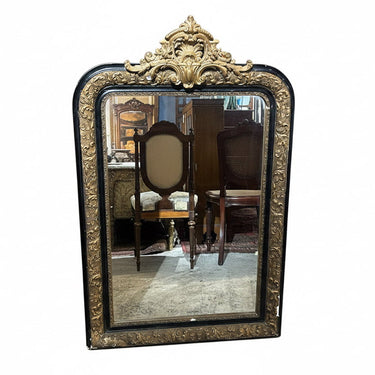 Espejo francés Napoleón III madera ebonizada y dorado ‘à parcs clos’ Bucarest Art & Antiques