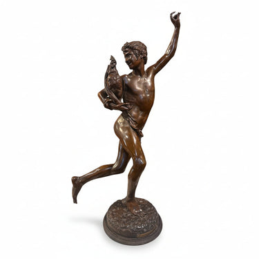 Figura en bronce “Le combat de coq” firmado Alexandre Falguière Bucarest Art & Antiques