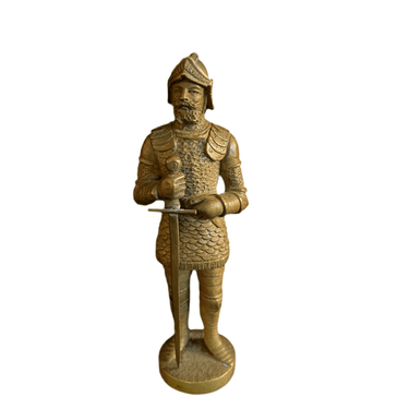 Figura francesa bronce caballero armadura de malla Bucarest Art & Antiques