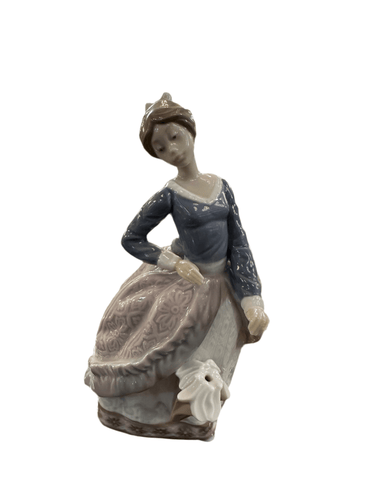 Figura porcelana española Lladró ‘Dama sombrilla plantada Evita’ Bucarest Art & Antiques