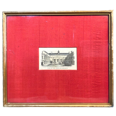 Grabado antiguo con paspartú de seda Temporada26