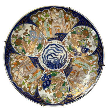 Gran plato de porcelana japones estilo Imarí de fines del s. XIX Bucarest Art & Antiques