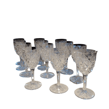 Juego de 12 copas cristal francés tallado Saint-Louis Bucarest Art & Antiques