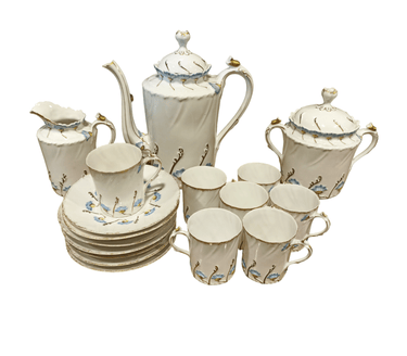 Juego de Café Porcelana Limoges Siete personas | Bucarest Art Gallery Bucarest Art & Antiques