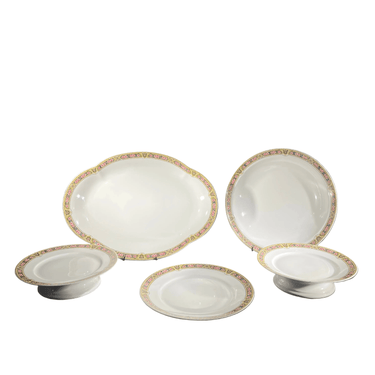 Juego de servir de porcelana francesa Limoges Haviland con borde floral y dorado para 15 personas Bucarest Art & Antiques