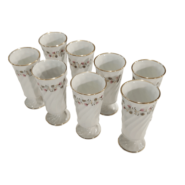 Juego de vasos de porcelana francesa Limoges 8 personas | Bucarest Art Gallery Bucarest Art & Antiques