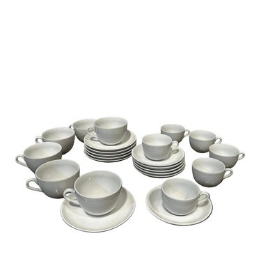 Juego té y café de porcelana francesa contemporánea blanca para 6 personas Bucarest Art & Antiques