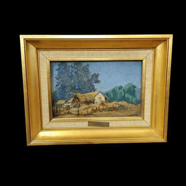 Luis Strozzi - Óleo sobre madera 'Casa en el campo' Consignación