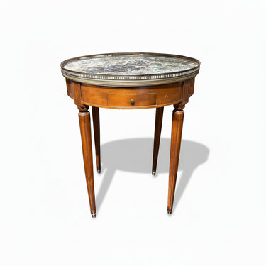 Mesa bouillotte francesa Luis XVI mármol veteado circa 1900 Bucarest Art & Antiques