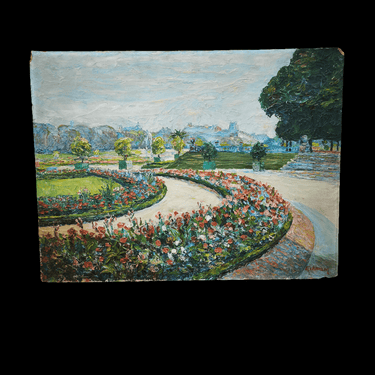 Otto Eckmann - Acrílico sobre cholguan 'Jardines' Bucarest Art & Antiques