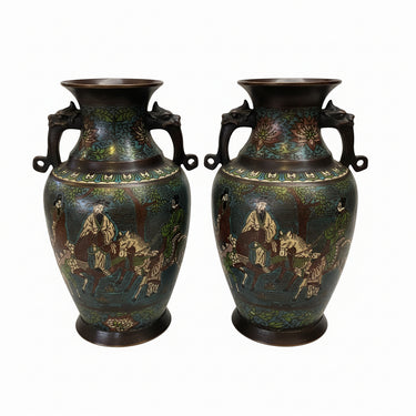 Par jarrones cloissoné | Bucarest Art Gallery Bucarest Art & Antiques