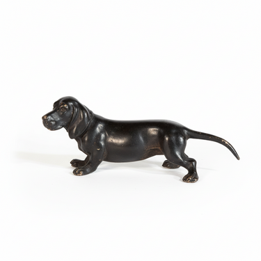 Perro basset en bronce de Viena Importacion26