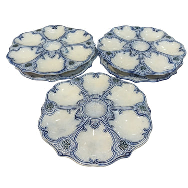 Platos de ostras de mayolica belga s.XIX Bucarest Art & Antiques