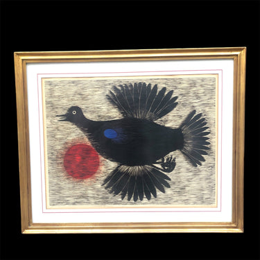 Santos Chavez - Grabado Xilografía ‘Mensajero del viento’ Bucarest Art & Antiques
