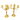 Par de candelabros en bronce dorado con tres luces