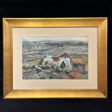 Israel Roa - Óleo sobre papel 'Paisaje de campo'