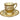 Juego de tazas de café porcelana para ocho Warrin Bavaria dorado con blanco Bucarest Art & Antiques