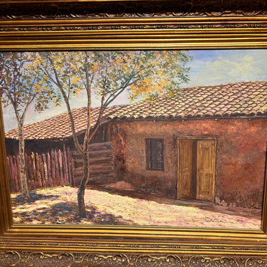 Juan Francisco Jara Quiñones - Óleo sobre tela ‘Fachada de casa rural’