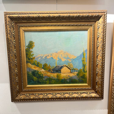 F. Fregteg Schories - Óleo sobre tela ‘Paisaje de atardecer en montaña’ Bucarest Art & Antiques