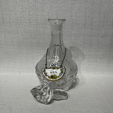 Decantador de cristal tallado para gin Crown Staffordshire