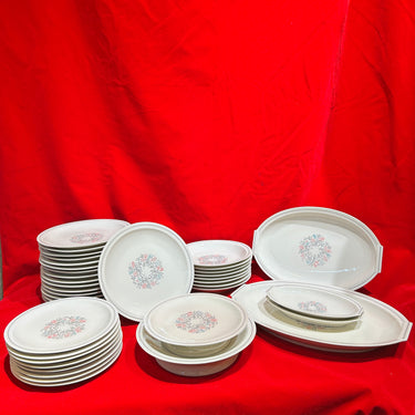 Juego de porcelana para 8 personas limoges francés Théodore Haviland 'Ramo de rosas'