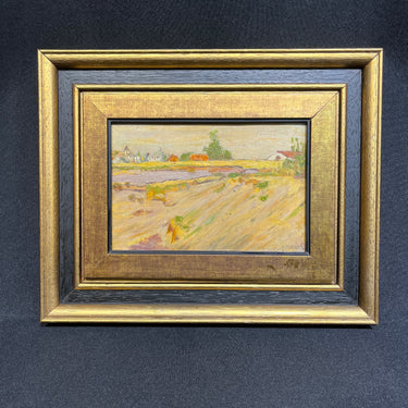 Enrique Lobos Aránguiz - Óleo sobre tablilla ‘Paisaje rural’
