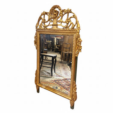 Espejo dorado francés Luis XVI tallado pichones y guirnaldas s.XIX Bucarest Art & Antiques