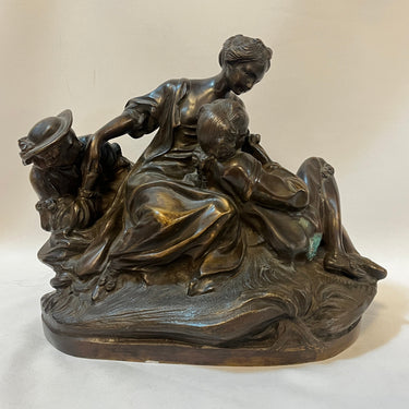 Figura en bronce francesa “Escena galante” firmada Etienne-Maurice Falconet s. XVIII Bucarest Art & Antiques